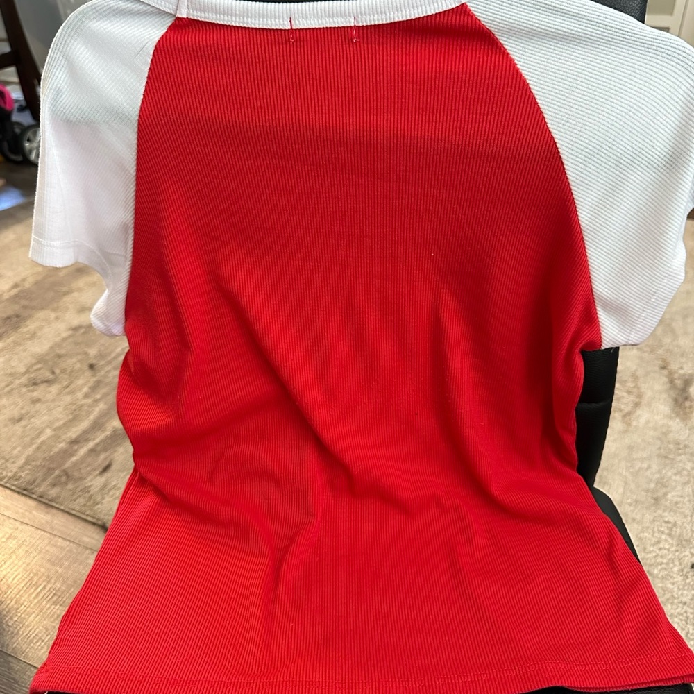 Rue21 Red and White Short Sleeve Tee